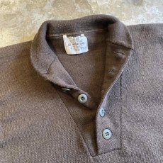 画像5: MILITARY 5 BUTTON HENRY DESIGN KNIT L/S TOPS / Ladies M (5)