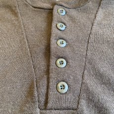 画像9: MILITARY 5 BUTTON HENRY DESIGN KNIT L/S TOPS / Ladies M (9)