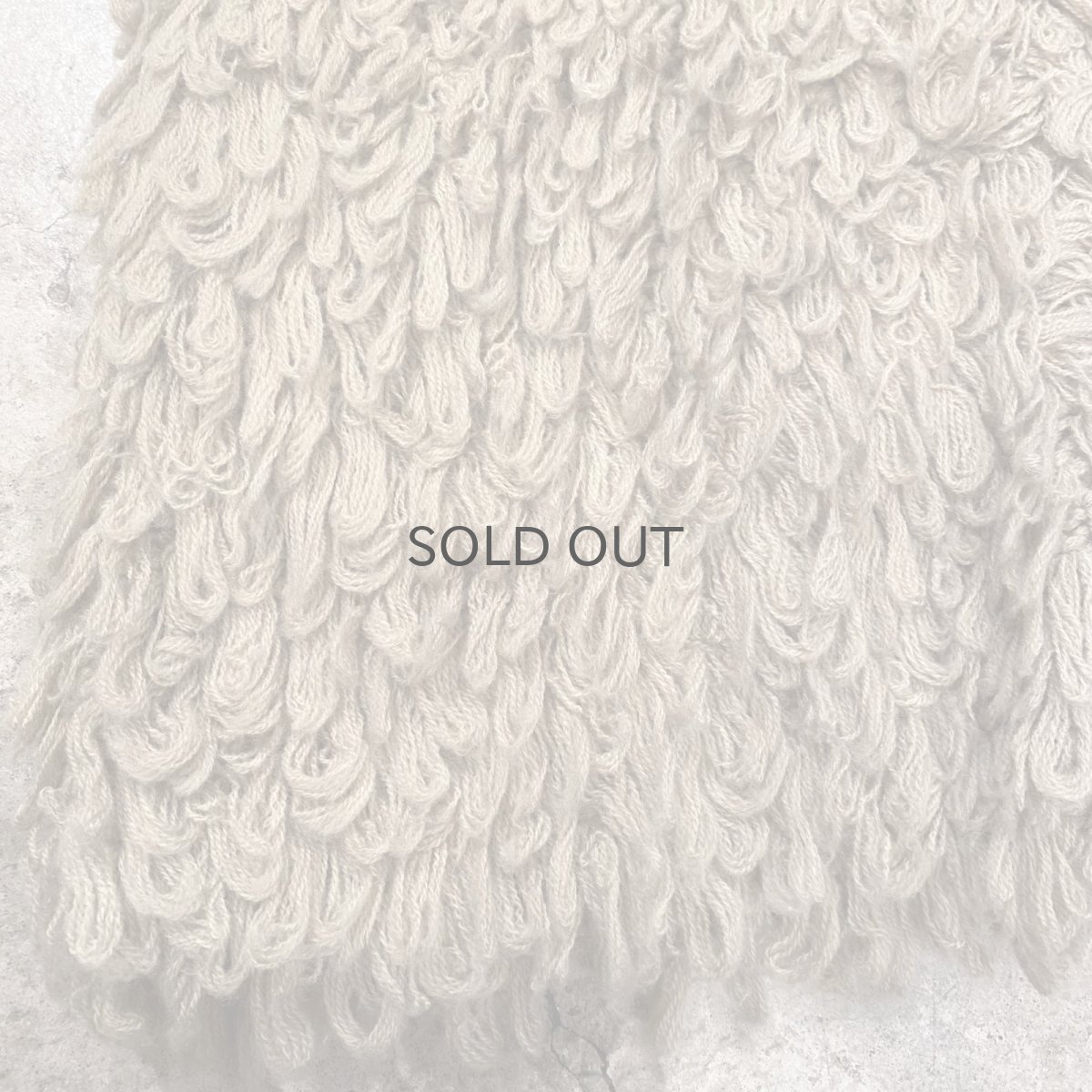 画像6: BEIGE COLOR LOOP FRINGE DESIGN KNIT CARDIGAN / Ladies L (6)