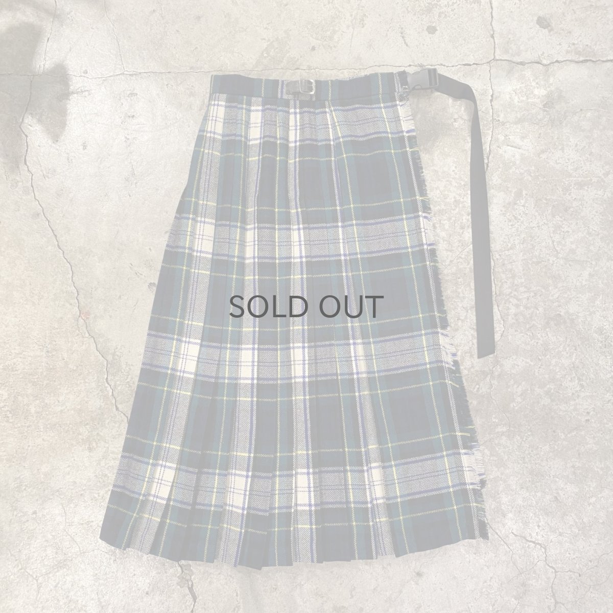 画像1: 【Wiz&Witch】"WANDERER" SCOTLAND CHECK VINTAGE WRAP SKIRT / FREE (1)