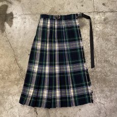 画像1: 【Wiz&Witch】"WANDERER" SCOTLAND CHECK VINTAGE WRAP SKIRT / FREE (1)
