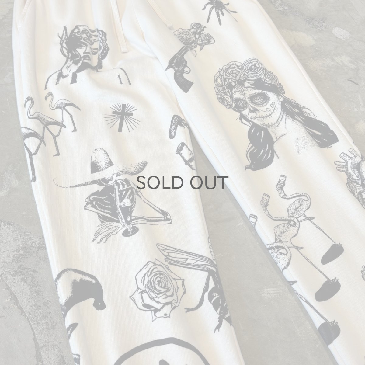 画像5: 【JESUS AND JOHN】MULTI ART HANDPRINTED SWEAT PANTS / OS (5)
