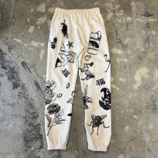 画像2: 【JESUS AND JOHN】MULTI ART HANDPRINTED SWEAT PANTS / OS (2)