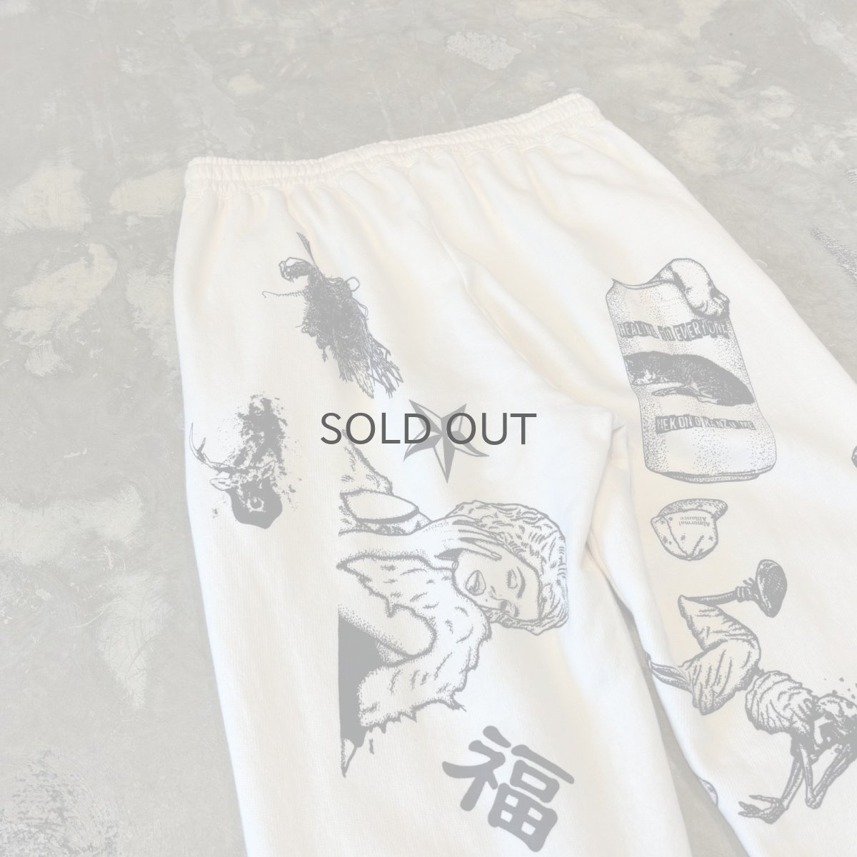 画像9: 【JESUS AND JOHN】MULTI ART HANDPRINTED SWEAT PANTS / OS (9)