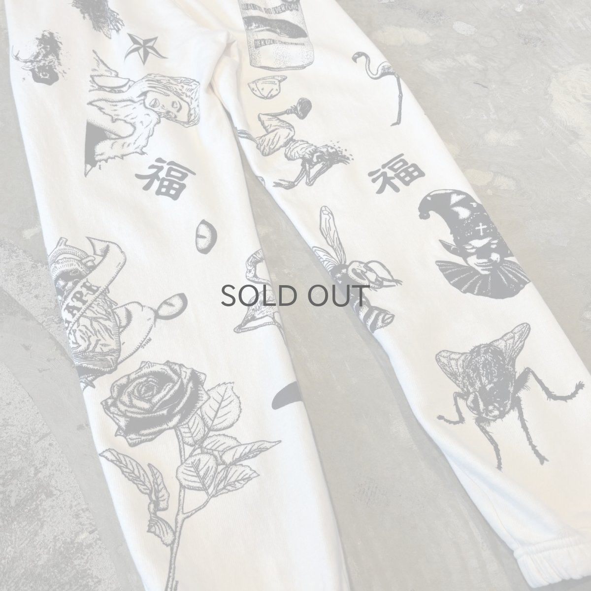 画像11: 【JESUS AND JOHN】MULTI ART HANDPRINTED SWEAT PANTS / OS (11)