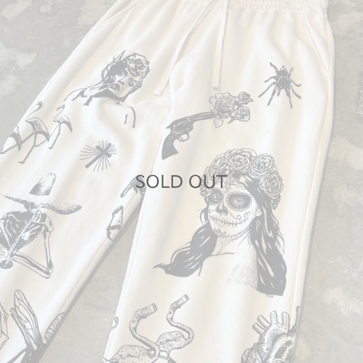画像4: 【JESUS AND JOHN】MULTI ART HANDPRINTED SWEAT PANTS / OS (4)