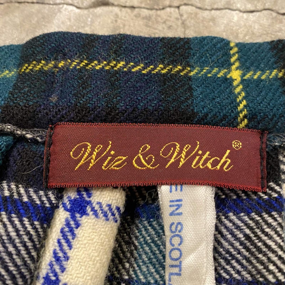 画像13: 【Wiz&Witch】"WANDERER" SCOTLAND CHECK VINTAGE WRAP SKIRT / FREE (13)