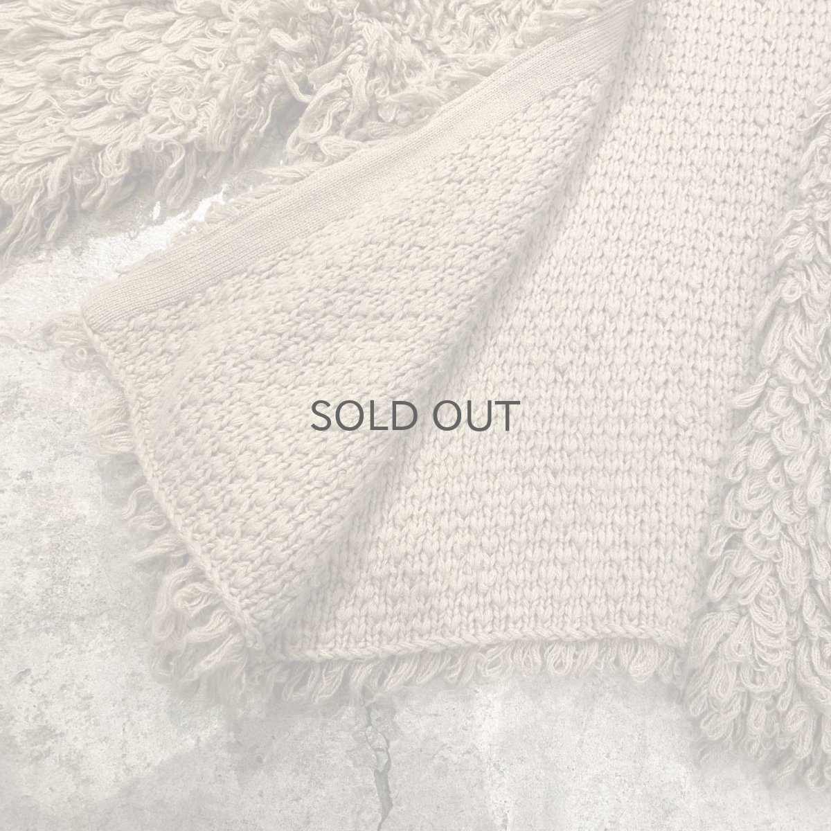 画像7: BEIGE COLOR LOOP FRINGE DESIGN KNIT CARDIGAN / Ladies L (7)