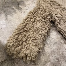 画像5: BEIGE COLOR LOOP FRINGE DESIGN KNIT CARDIGAN / Ladies L (5)