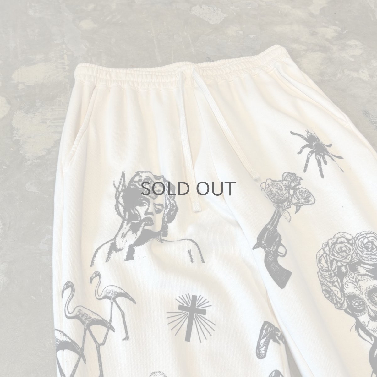 画像3: 【JESUS AND JOHN】MULTI ART HANDPRINTED SWEAT PANTS / OS (3)