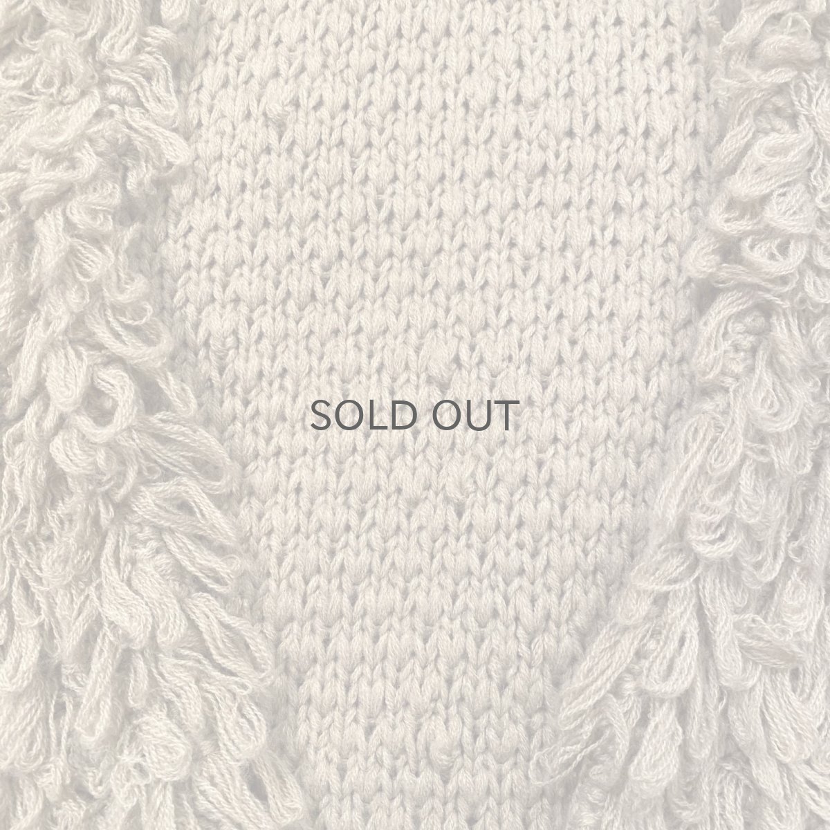 画像9: BEIGE COLOR LOOP FRINGE DESIGN KNIT CARDIGAN / Ladies L (9)