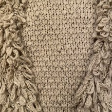 画像9: BEIGE COLOR LOOP FRINGE DESIGN KNIT CARDIGAN / Ladies L (9)