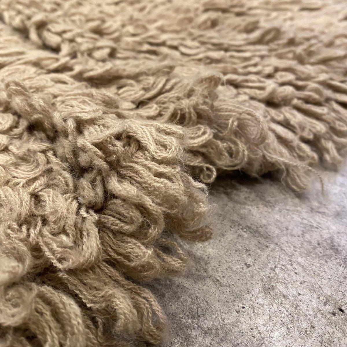 画像12: BEIGE COLOR LOOP FRINGE DESIGN KNIT CARDIGAN / Ladies L (12)