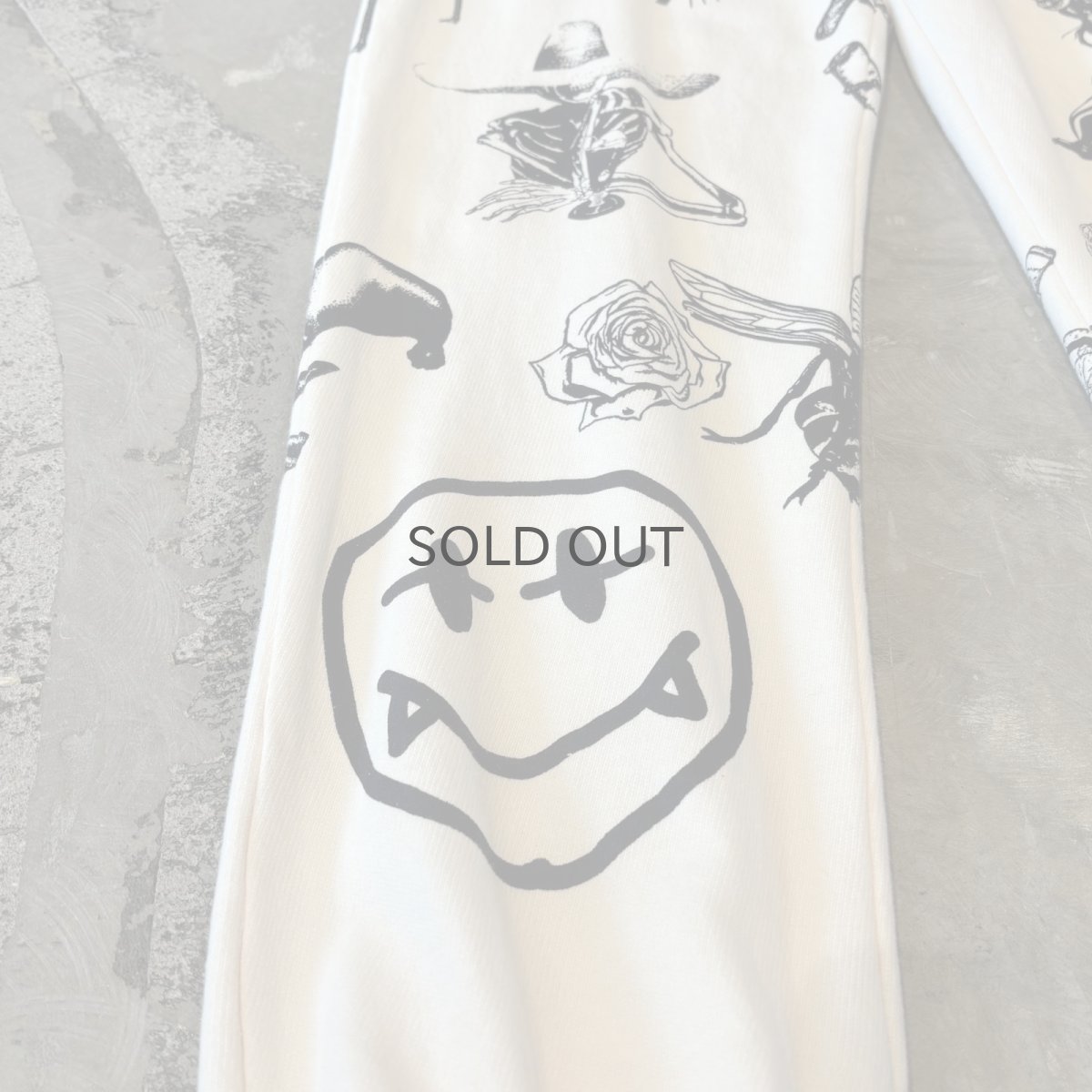 画像7: 【JESUS AND JOHN】MULTI ART HANDPRINTED SWEAT PANTS / OS (7)