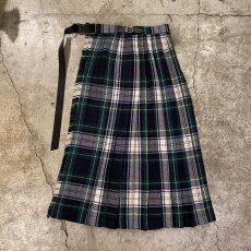 画像2: 【Wiz&Witch】"WANDERER" SCOTLAND CHECK VINTAGE WRAP SKIRT / FREE (2)
