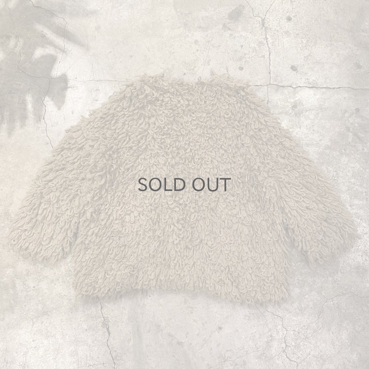 画像2: BEIGE COLOR LOOP FRINGE DESIGN KNIT CARDIGAN / Ladies L (2)