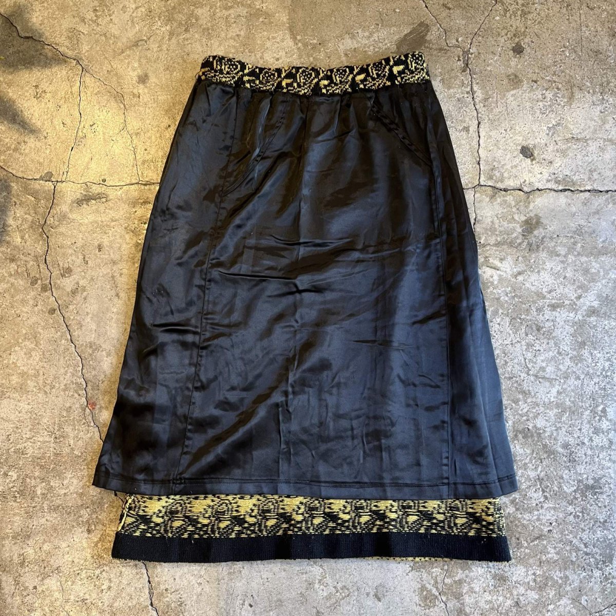 画像3: ALL OVER PAISLEY PATTERN DESIGN KNIT LONG SKIRT / W29~W36 (3)