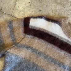 画像9: MULTI BORDER COLOR PATTERN MOHAIR KNIT SWEATER / Ladies M (9)