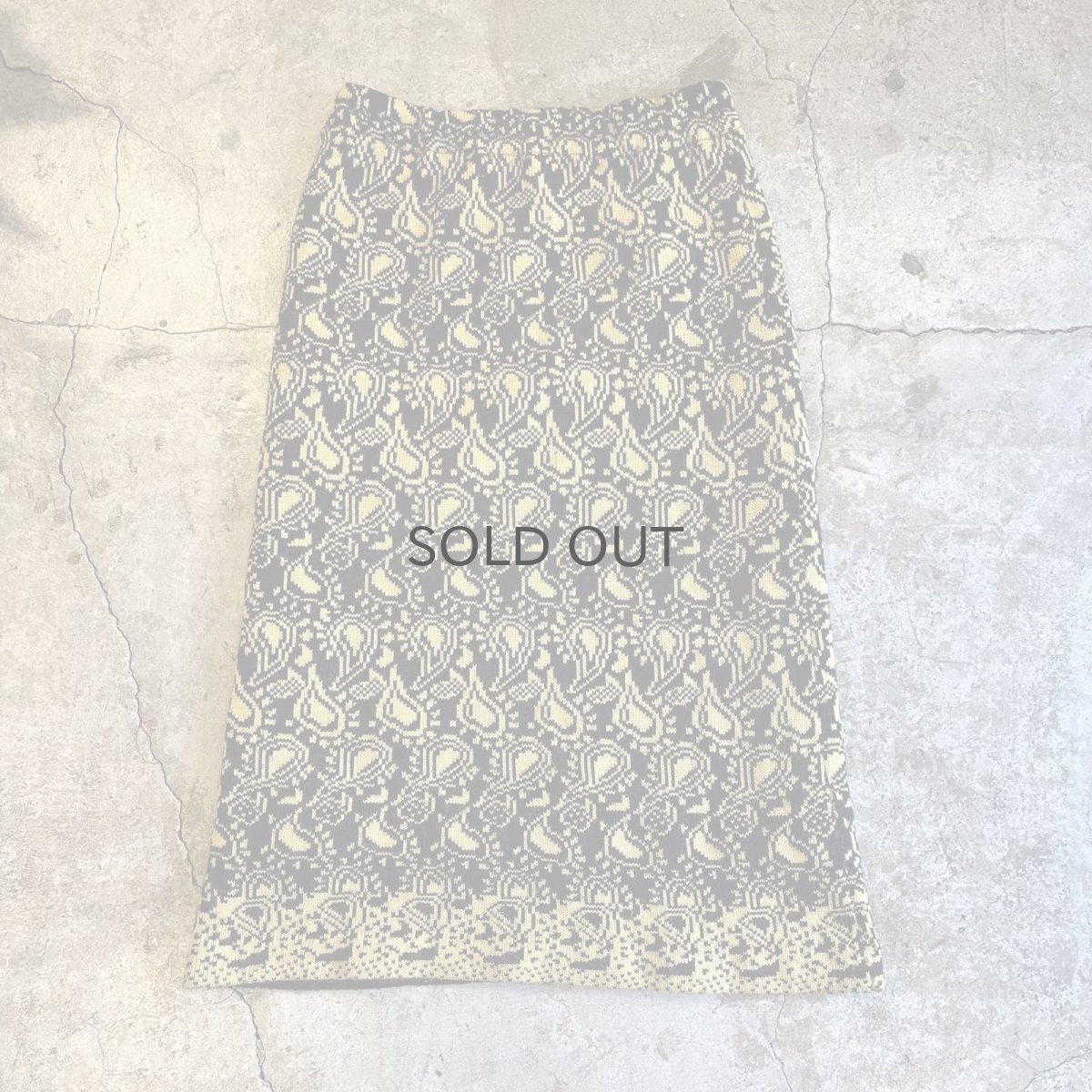 画像2: ALL OVER PAISLEY PATTERN DESIGN KNIT LONG SKIRT / W29~W36 (2)