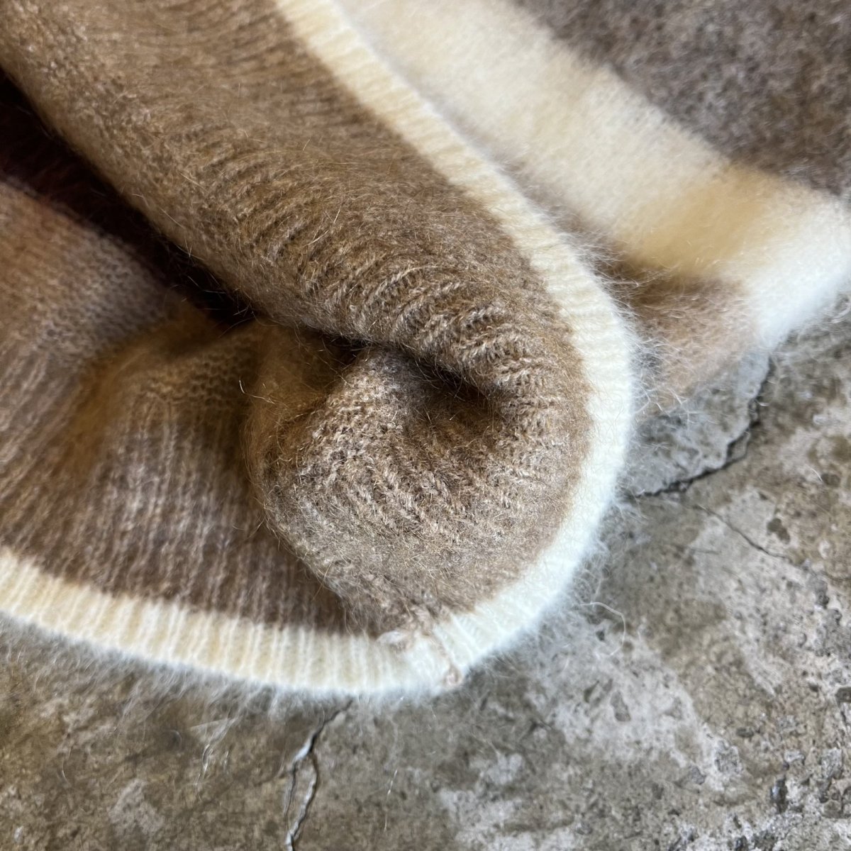 画像5: MULTI BORDER COLOR PATTERN MOHAIR KNIT SWEATER / Ladies M (5)