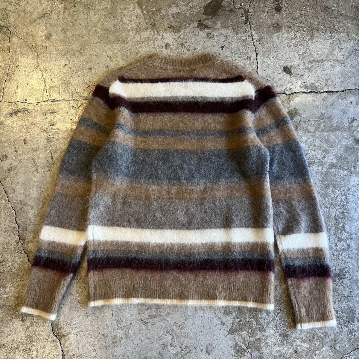 画像2: MULTI BORDER COLOR PATTERN MOHAIR KNIT SWEATER / Ladies M (2)