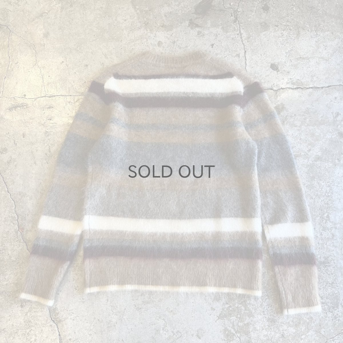 画像2: MULTI BORDER COLOR PATTERN MOHAIR KNIT SWEATER / Ladies M (2)