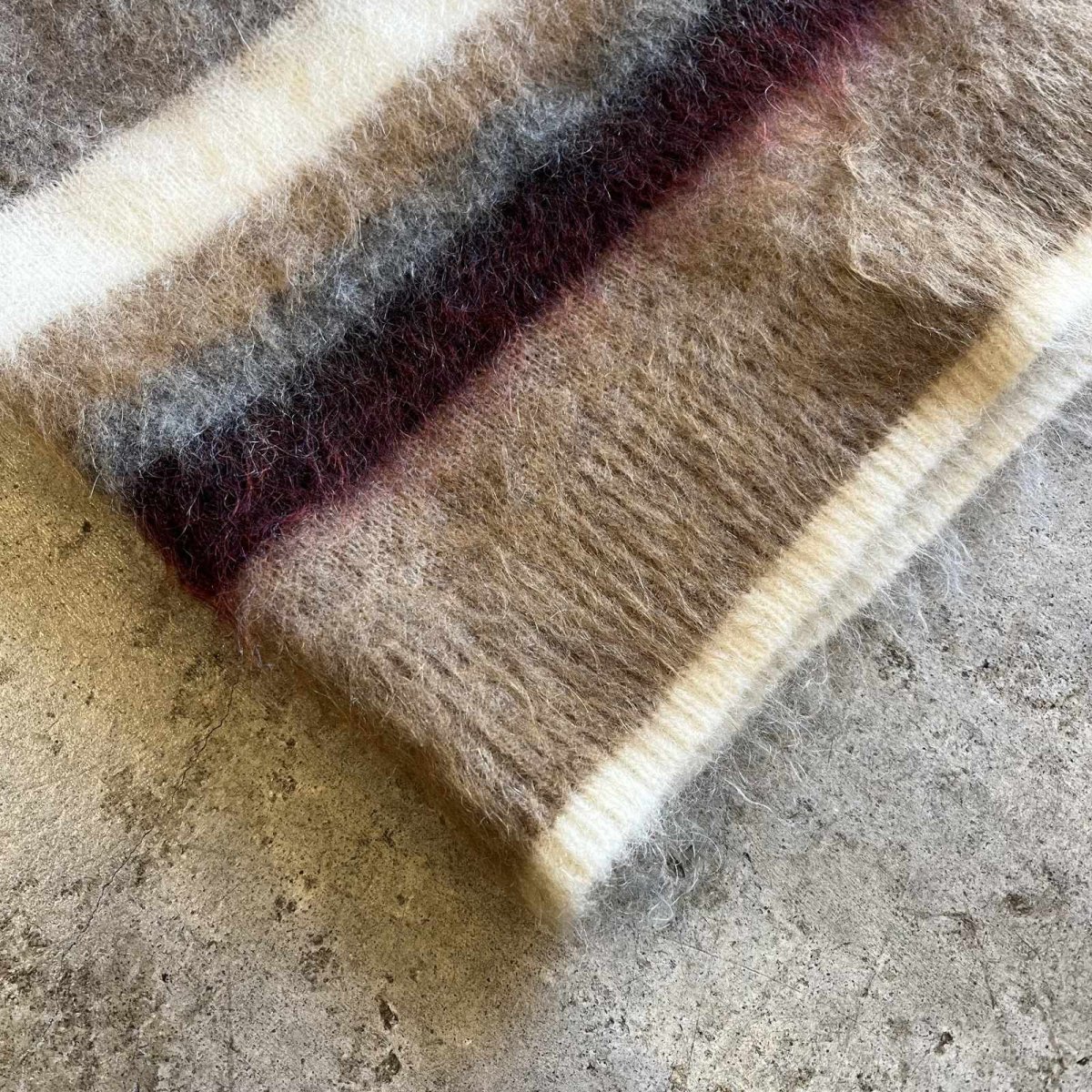 画像3: MULTI BORDER COLOR PATTERN MOHAIR KNIT SWEATER / Ladies M (3)