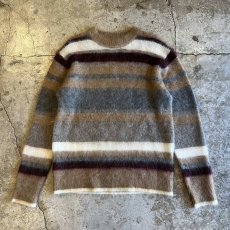画像1: MULTI BORDER COLOR PATTERN MOHAIR KNIT SWEATER / Ladies M (1)