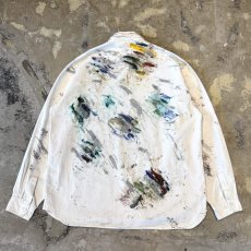 画像2: ARTISTIC PAINTED HALF BUTTON PULLOVER L/S SHIRT / Mens XXL (2)