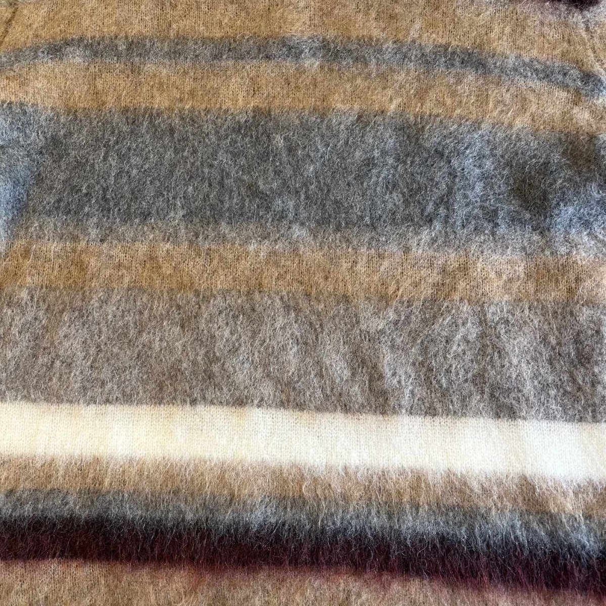 画像10: MULTI BORDER COLOR PATTERN MOHAIR KNIT SWEATER / Ladies M (10)