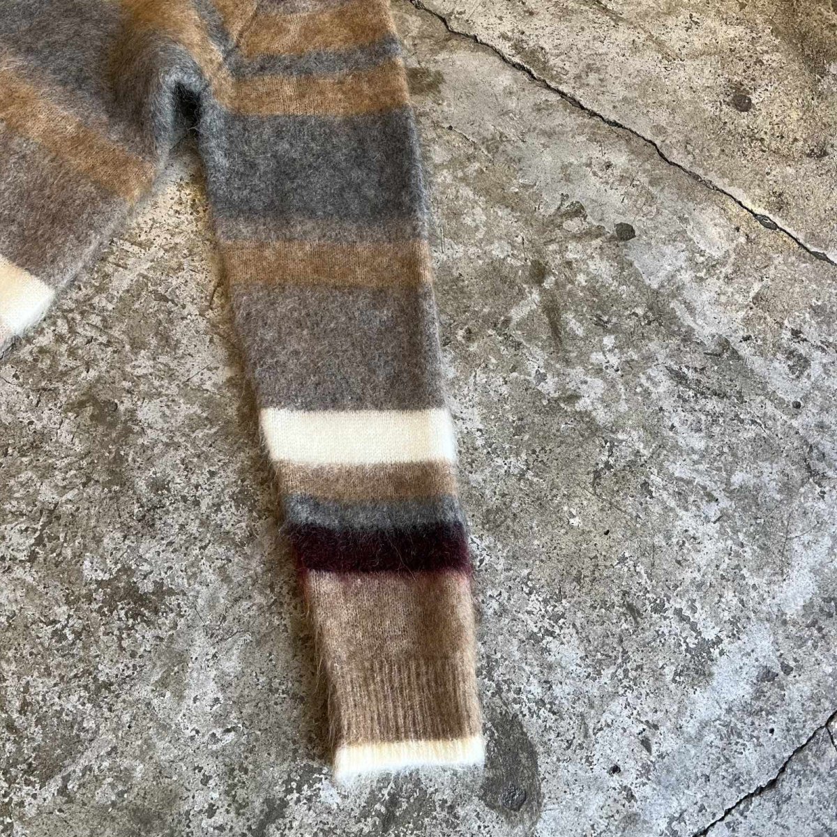 画像7: MULTI BORDER COLOR PATTERN MOHAIR KNIT SWEATER / Ladies M (7)