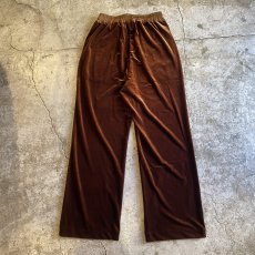 画像2: WAIST RIBBON DESIGN BROWN COLOR VELVET PANTS / ~W35 (2)