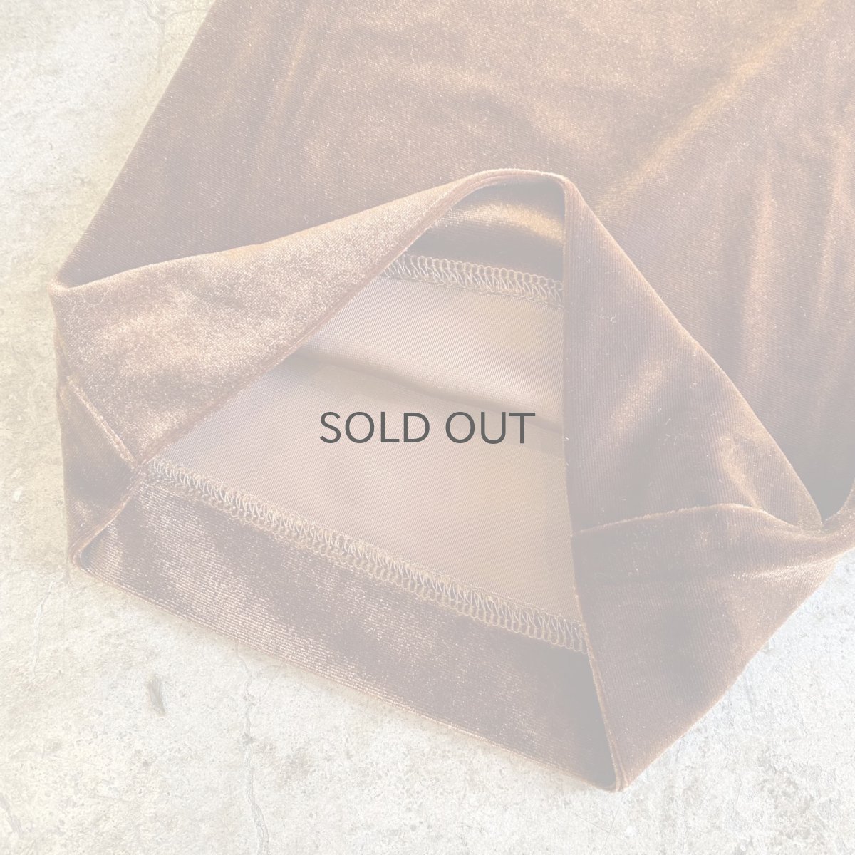 画像5: WAIST RIBBON DESIGN BROWN COLOR VELVET PANTS / ~W35 (5)