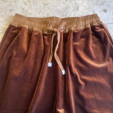 画像6: WAIST RIBBON DESIGN BROWN COLOR VELVET PANTS / ~W35 (6)