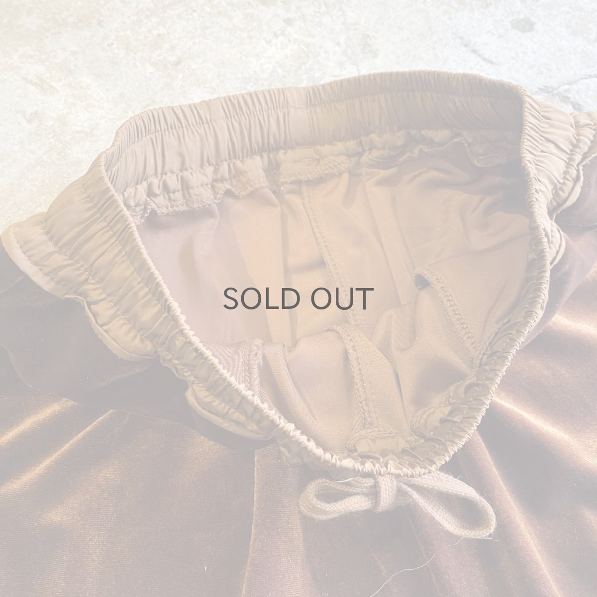 画像7: WAIST RIBBON DESIGN BROWN COLOR VELVET PANTS / ~W35 (7)