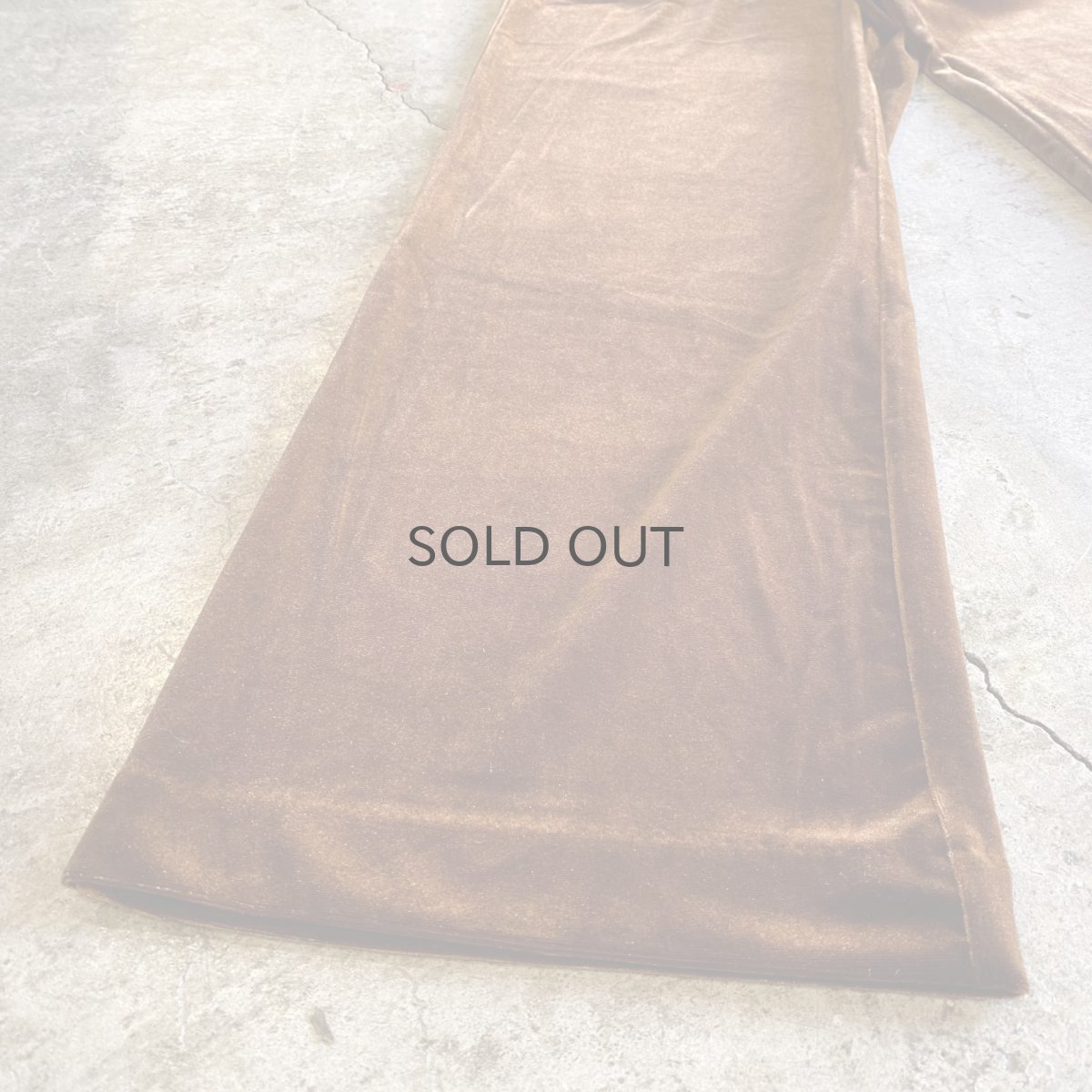 画像4: WAIST RIBBON DESIGN BROWN COLOR VELVET PANTS / ~W35 (4)