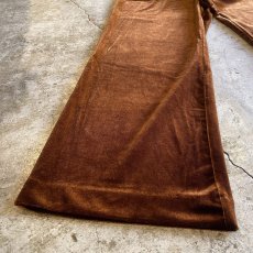 画像4: WAIST RIBBON DESIGN BROWN COLOR VELVET PANTS / ~W35 (4)