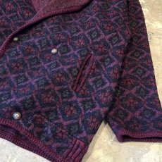 画像6: ALL OVER PATTERN SHAWL COLLAR KNIT CARDIGAN / Mens L (6)