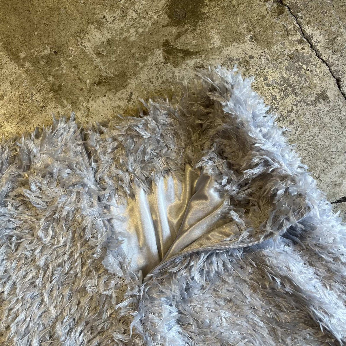 画像9: ALL OVER SHAGGY BACK SLIT DESIGN LONG SKIRT / W24~29 (9)