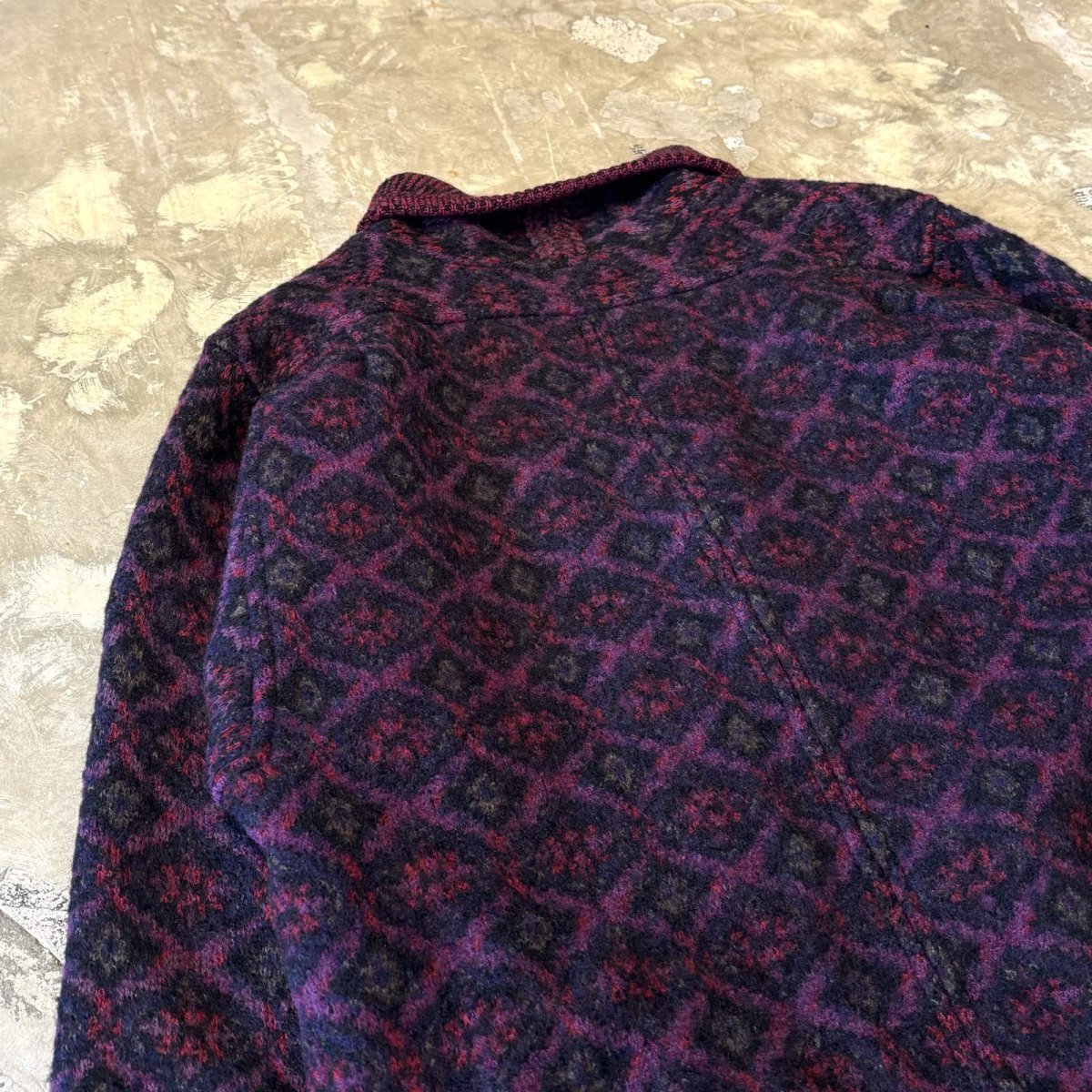 画像9: ALL OVER PATTERN SHAWL COLLAR KNIT CARDIGAN / Mens L (9)