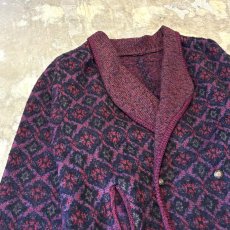画像3: ALL OVER PATTERN SHAWL COLLAR KNIT CARDIGAN / Mens L (3)