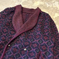 画像4: ALL OVER PATTERN SHAWL COLLAR KNIT CARDIGAN / Mens L (4)