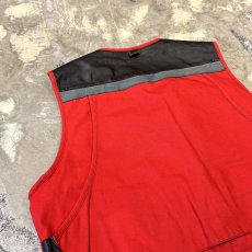 画像9: LEATHER PATCH MULTI POCKET COLOR VEST / Mens L (9)