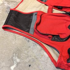 画像7: LEATHER PATCH MULTI POCKET COLOR VEST / Mens L (7)