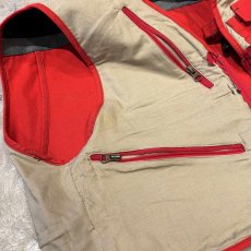 画像11: LEATHER PATCH MULTI POCKET COLOR VEST / Mens L (11)