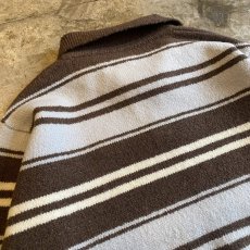 画像10: MULTI BORDER DESIGN L/S POLO KNIT TOPS / Ladies M (10)