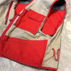 画像10: LEATHER PATCH MULTI POCKET COLOR VEST / Mens L (10)
