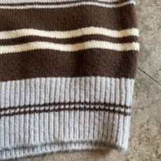 画像9: MULTI BORDER DESIGN L/S POLO KNIT TOPS / Ladies M (9)