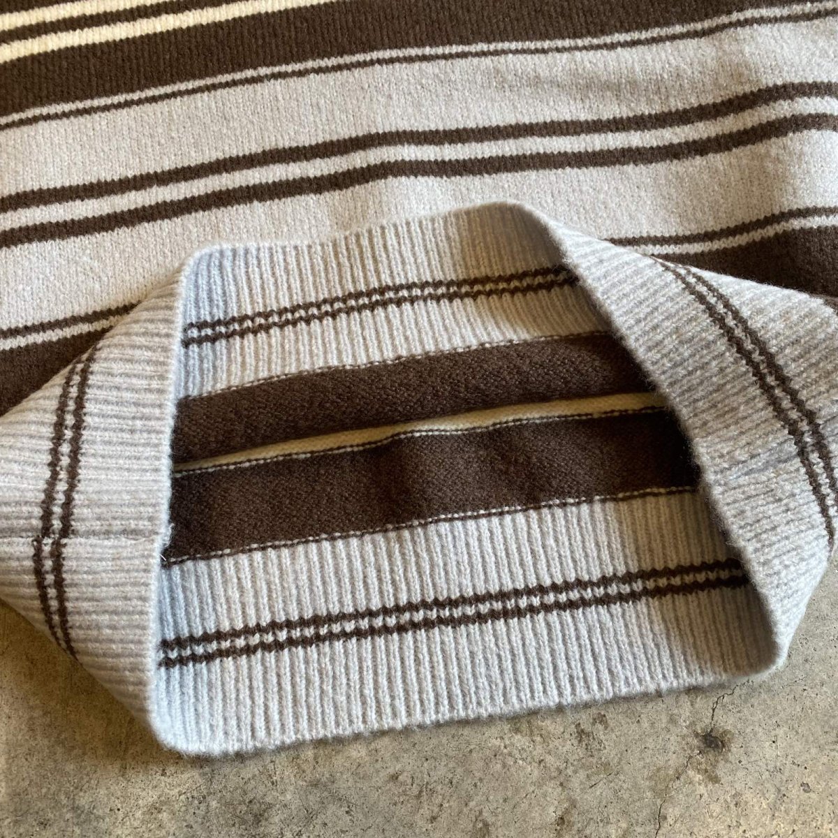 画像11: MULTI BORDER DESIGN L/S POLO KNIT TOPS / Ladies M (11)