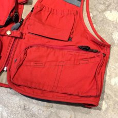 画像6: LEATHER PATCH MULTI POCKET COLOR VEST / Mens L (6)